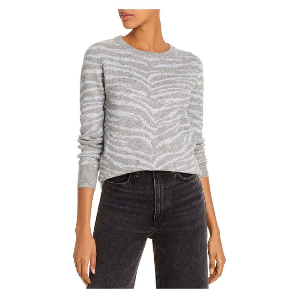 Madeline Thompson Womens Gray Patterned Long Sleeve Blouse Size: M
